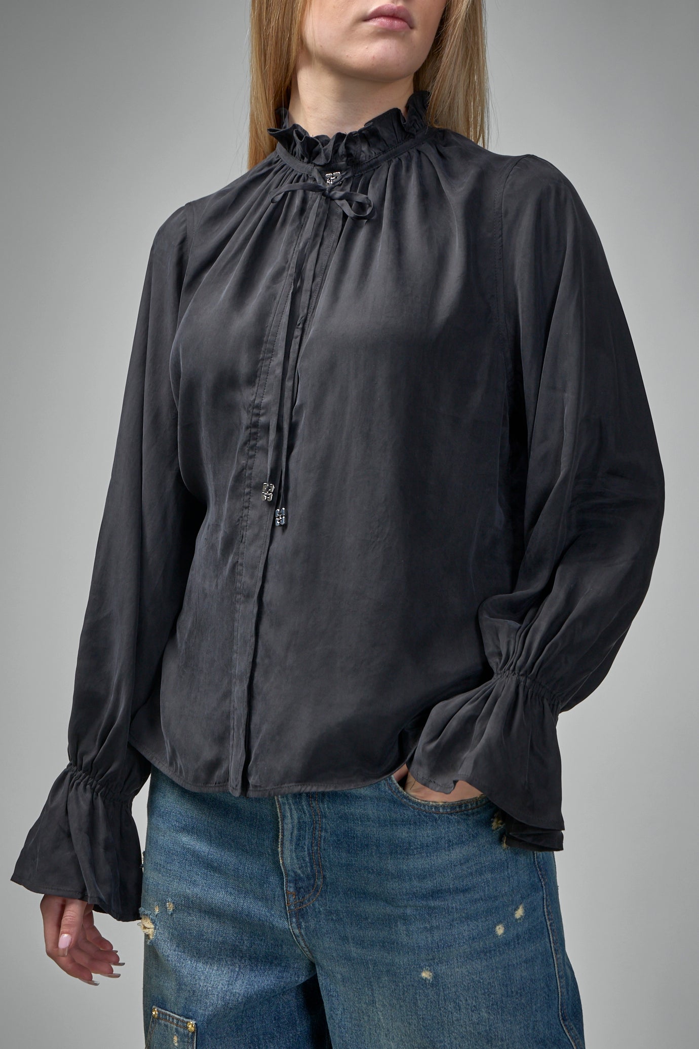 Fluid Cupro Tie Shirt