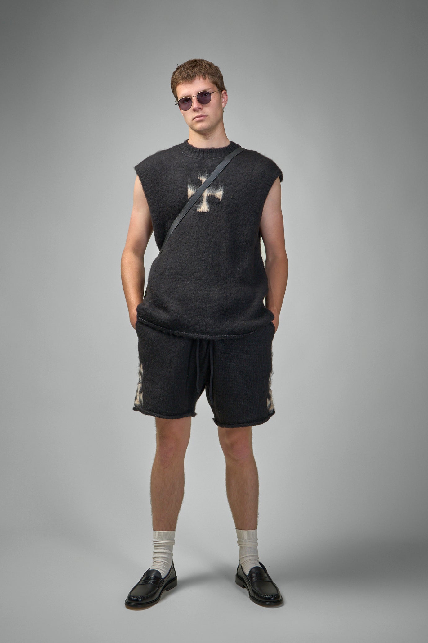 Brushed Cross Knit Shorts