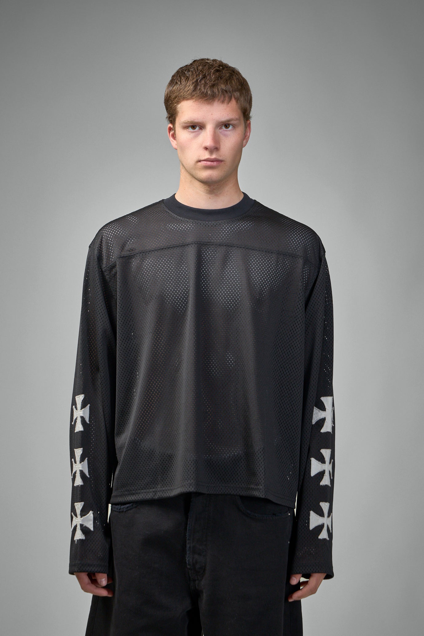 Cross Copped Mesh Jersey LS