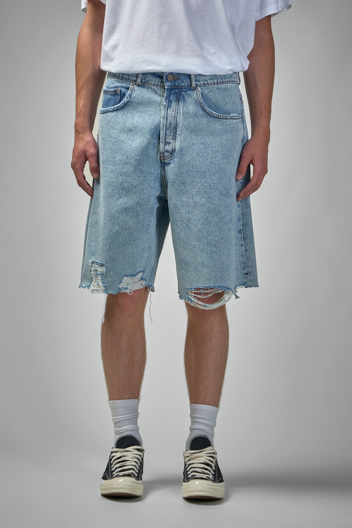 Frayed Baggy Denim Shorts