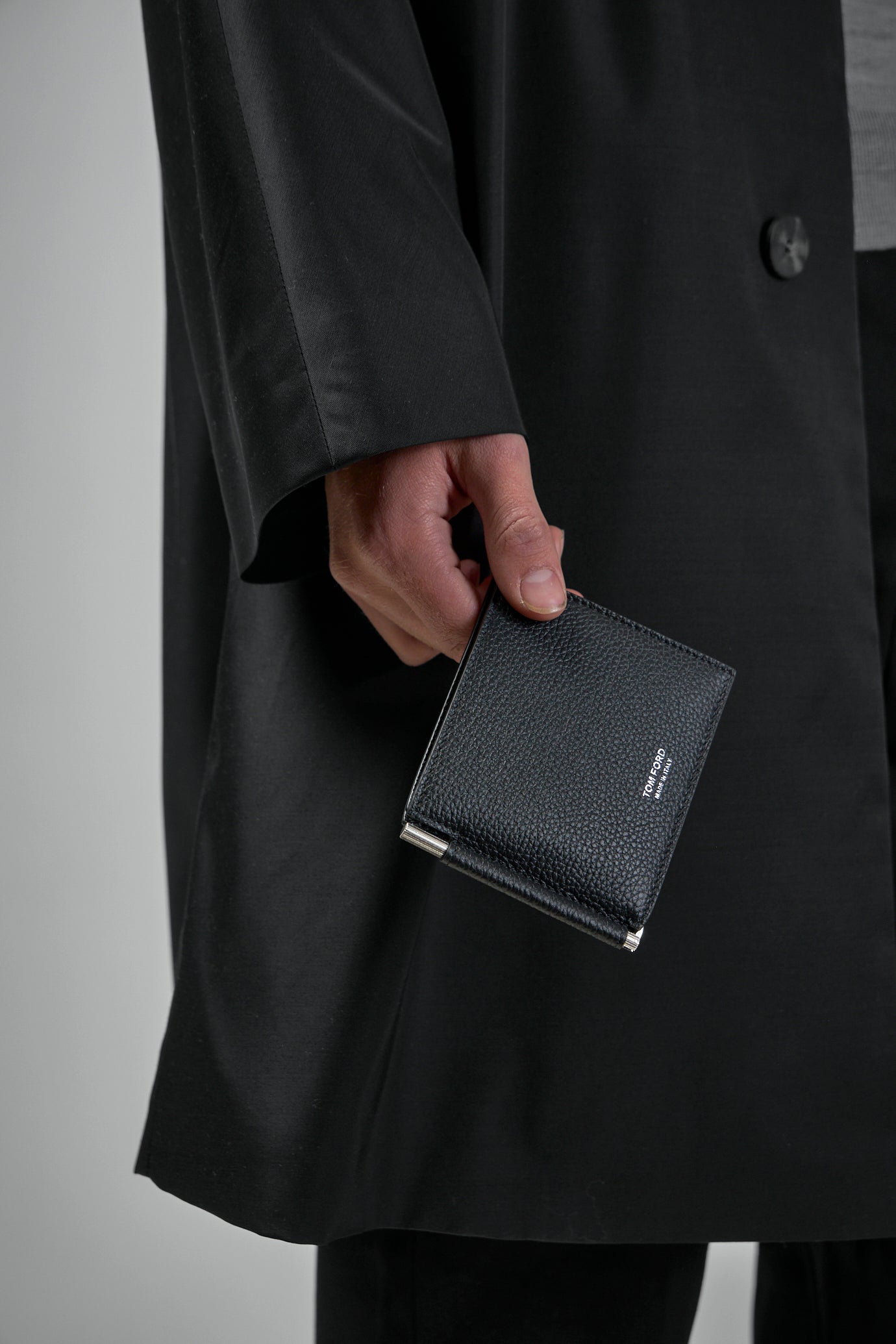 Soft Grain Leather T Line Money Clip Wallet