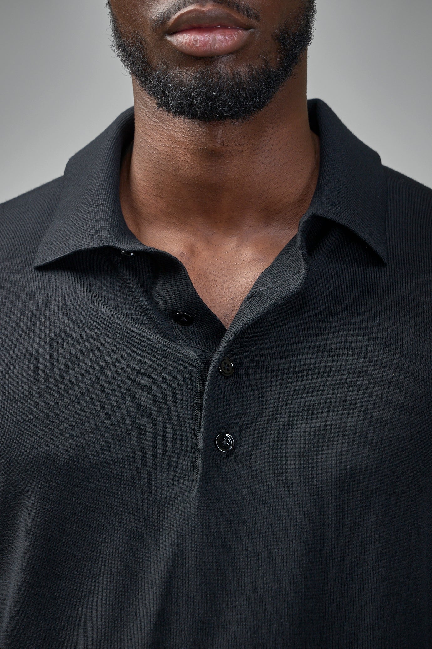 Fine Gauge Pure Wool LS Polo