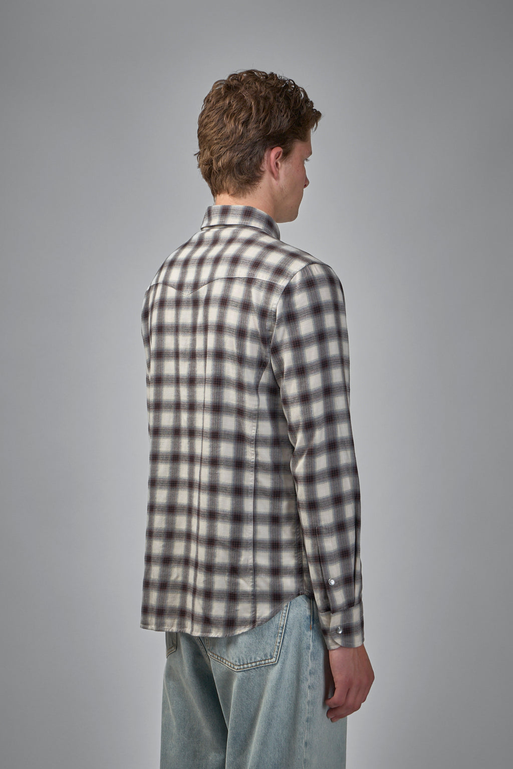 Western Fluid Check Slim Fit Western Shirt