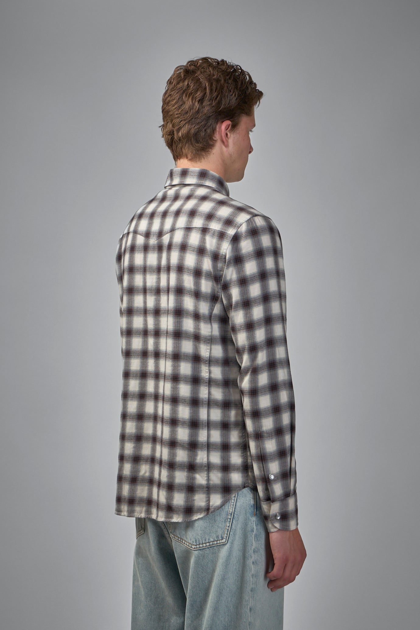 Western Fluid Check Slim Fit Western Shirt