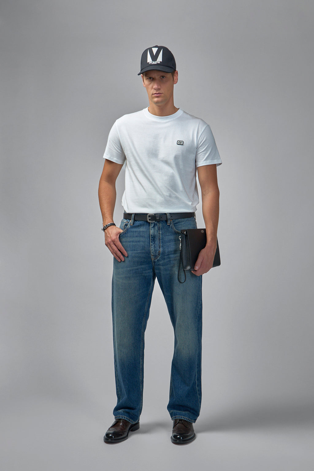 Cotton T-shirt With Vlogo Patch