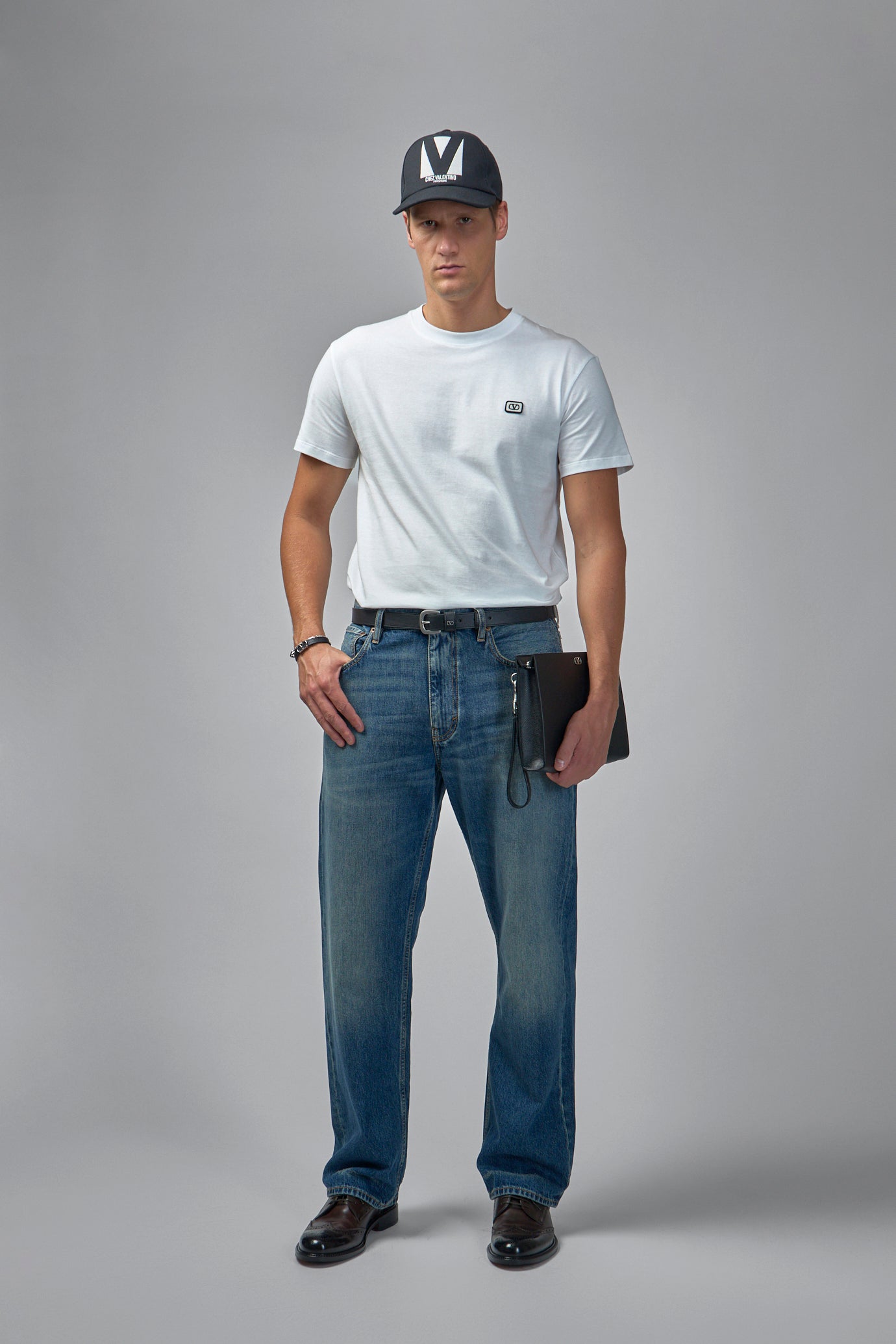 Cotton T-shirt With Vlogo Patch