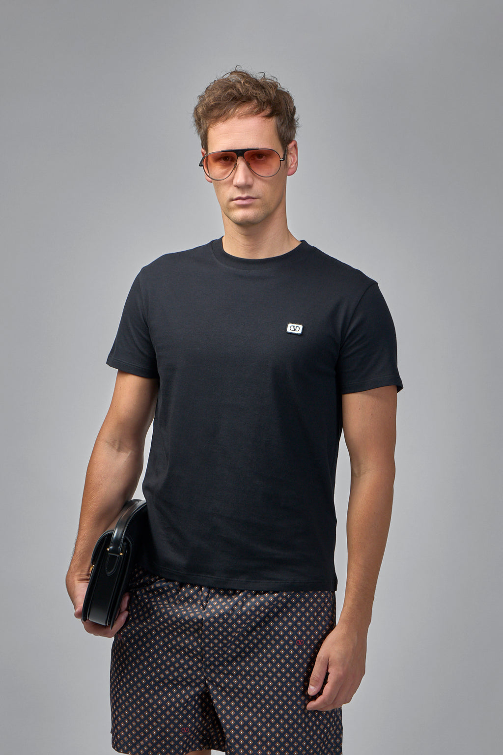 Cotton T-shirt With Vlogo Patch