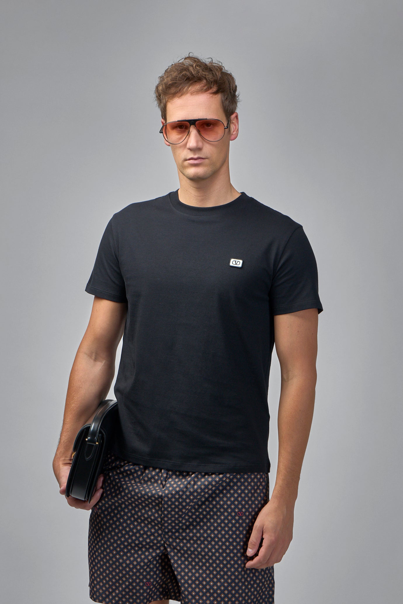 Cotton T-shirt With Vlogo Patch