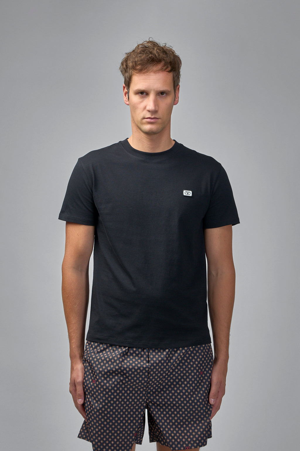 Cotton T-shirt With Vlogo Patch