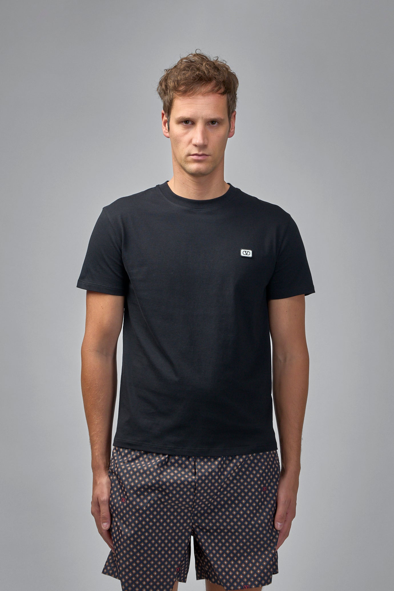 Cotton T-shirt With Vlogo Patch