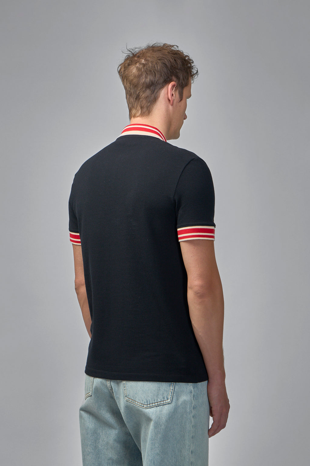 Cotton Piqué Polo Shirt With VLogo Patch