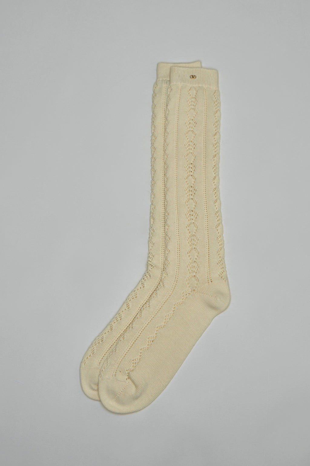 Perforated Cotton Socks with VLogo