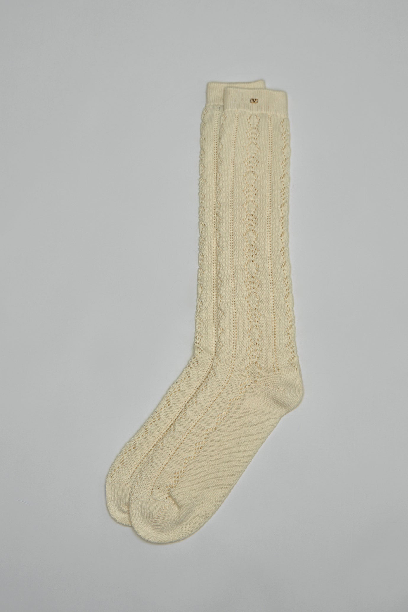 Perforated Cotton Socks with VLogo