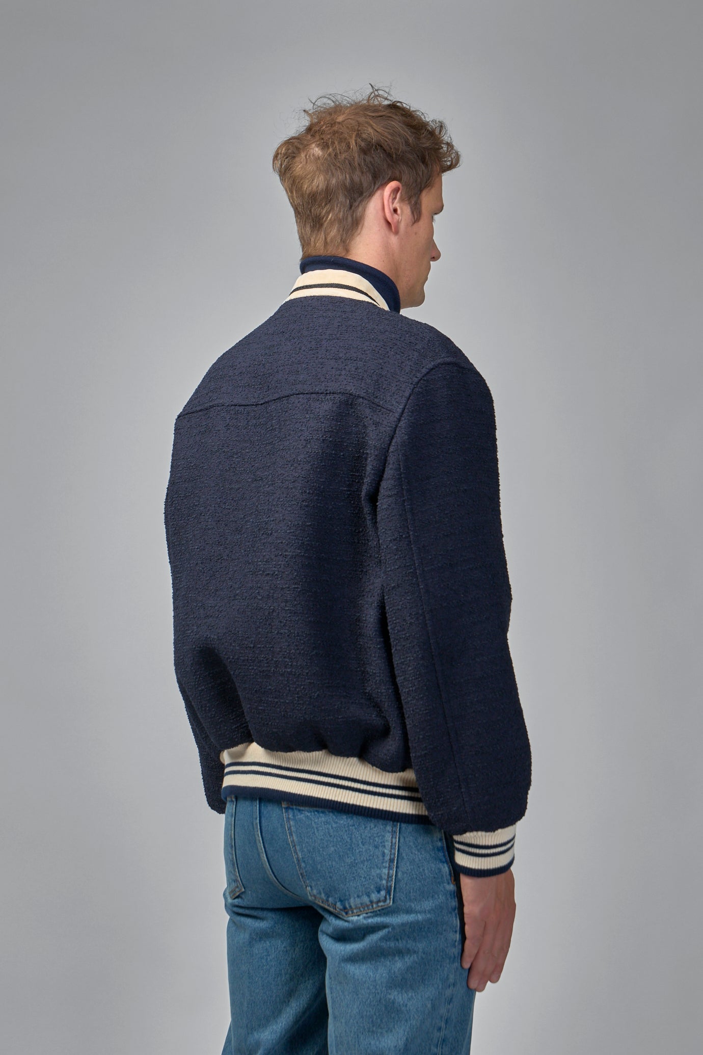 Cotton Tweed Bomber Jacket