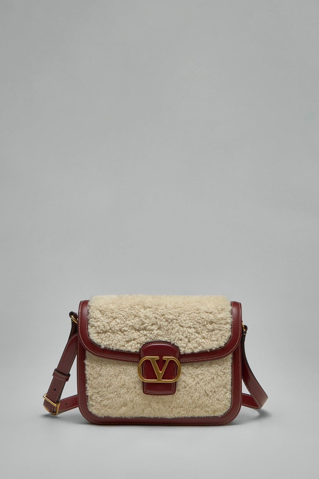 VLogo Plaque Foldover Top Shoulder Bag