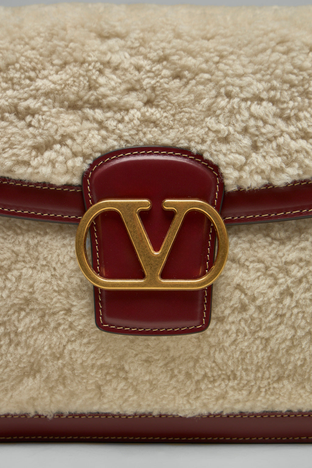 VLogo Plaque Foldover Top Shoulder Bag