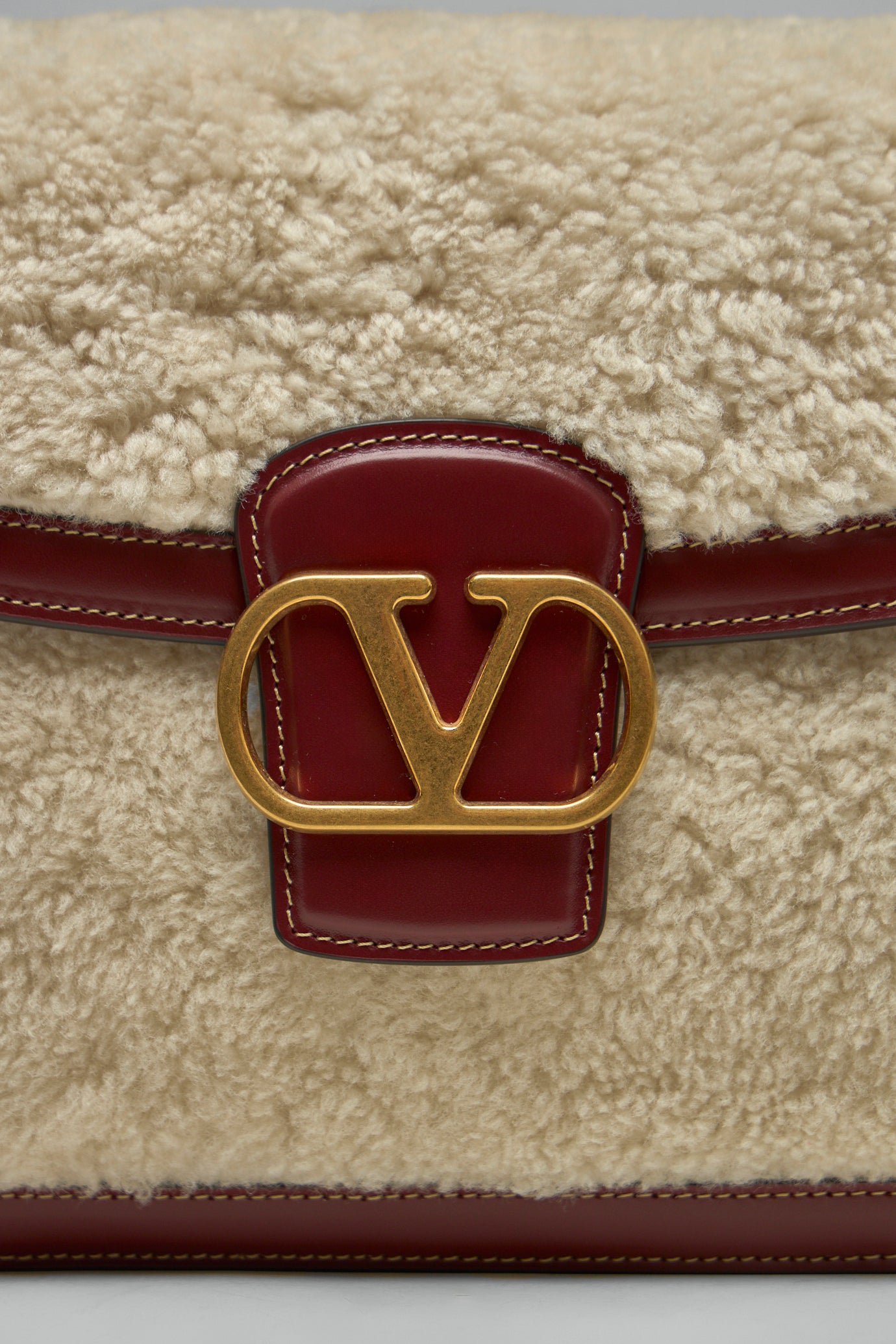 VLogo Plaque Foldover Top Shoulder Bag