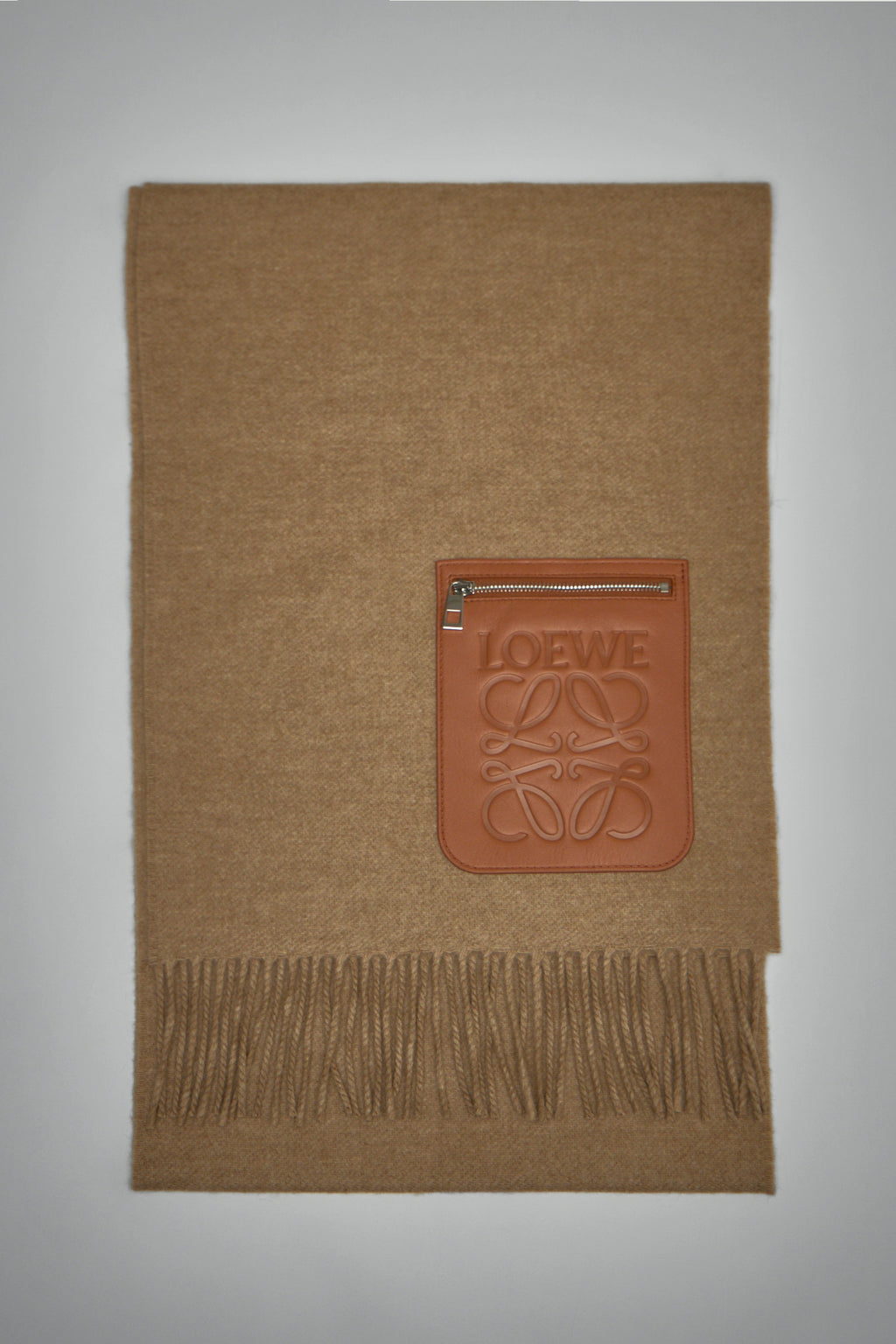 Anagram Embossed Zipped Scarf