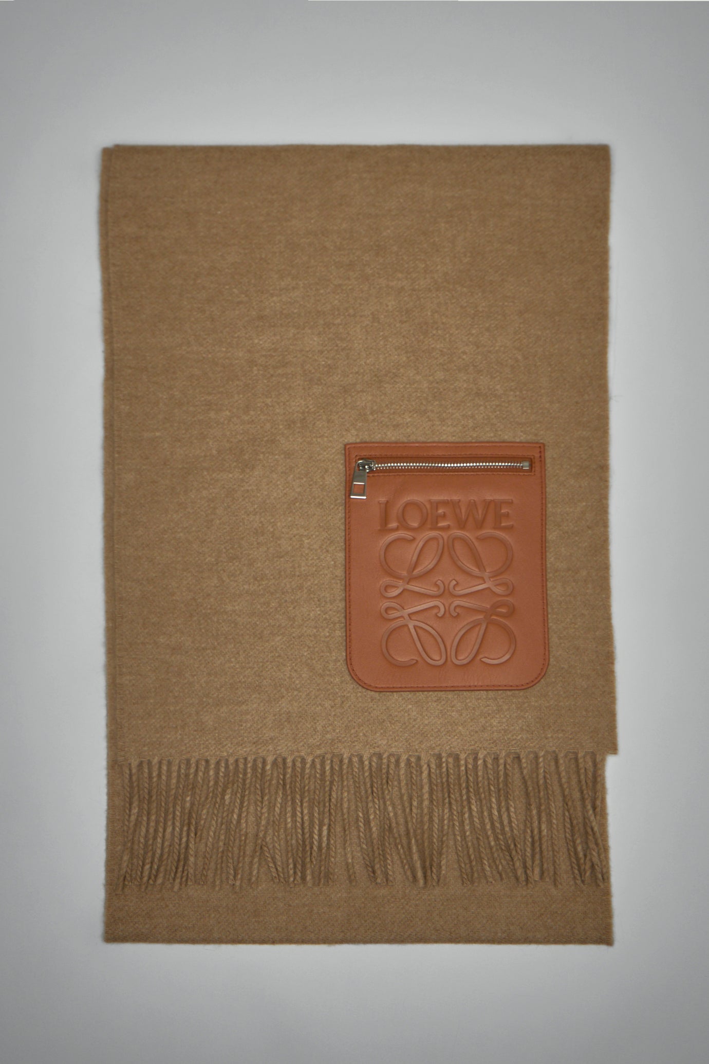 Anagram Embossed Zipped Scarf