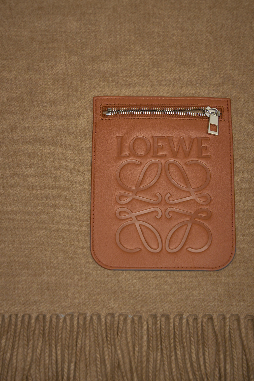 Anagram Embossed Zipped Scarf