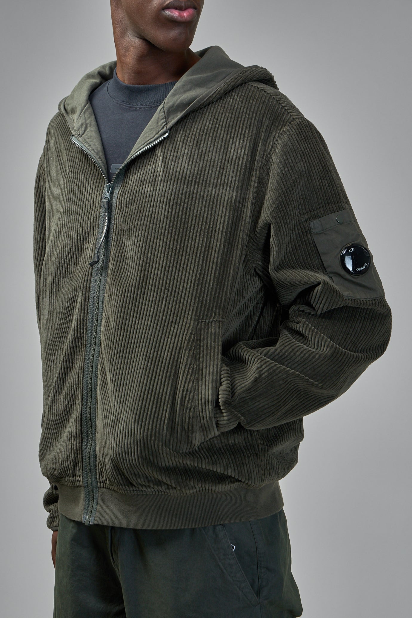 Corduroy Lens Zip Hoodie