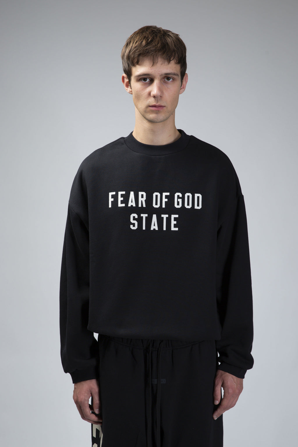 90s Fit Fleece Crewneck Jet Black