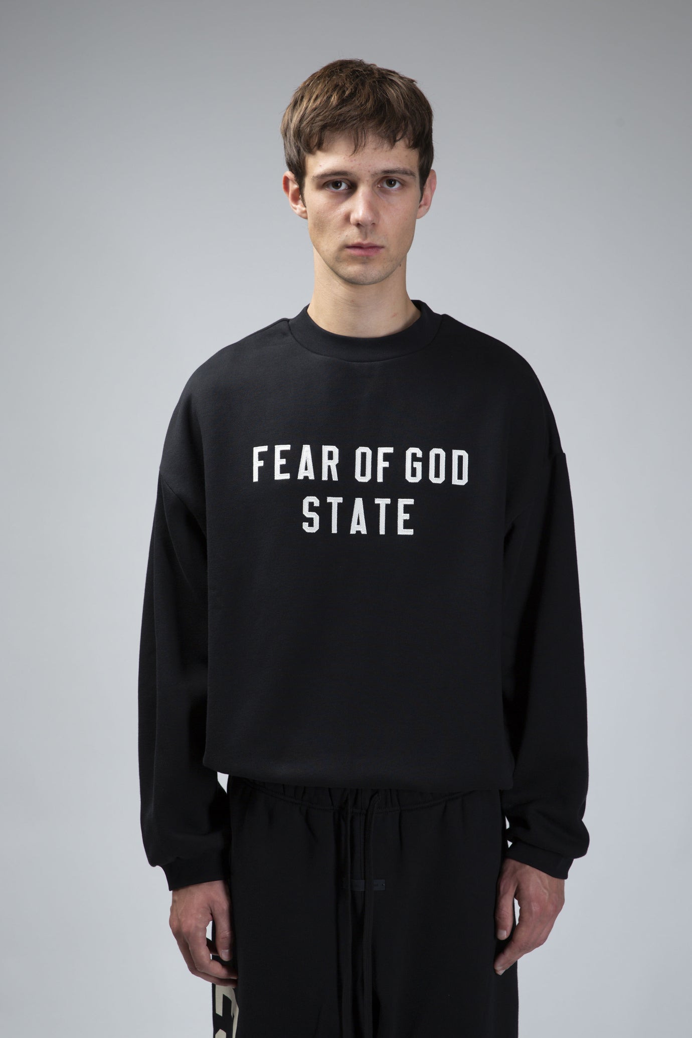 90s Fit Fleece Crewneck Jet Black