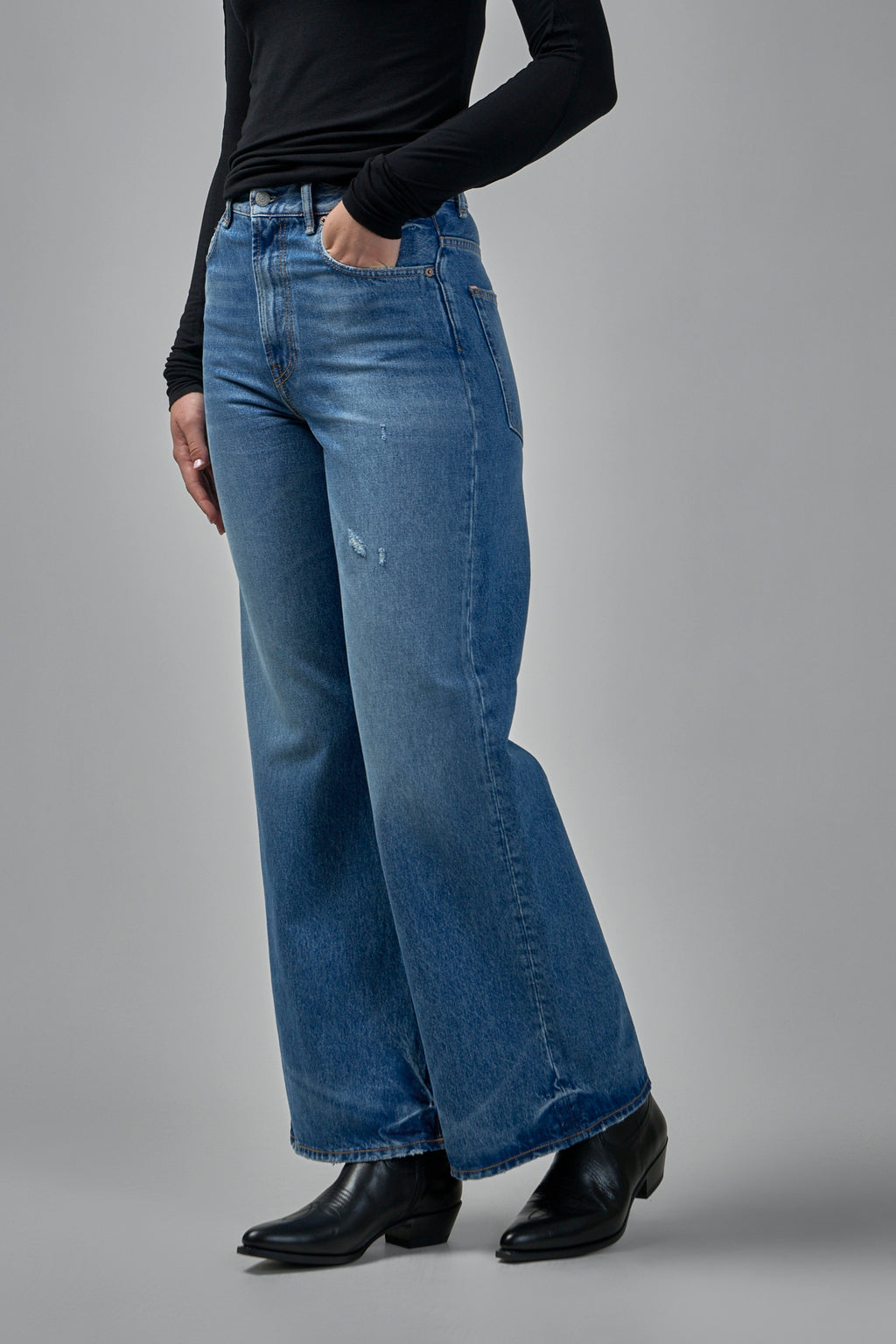 Regular Fit High Waist Wide Leg Jeans