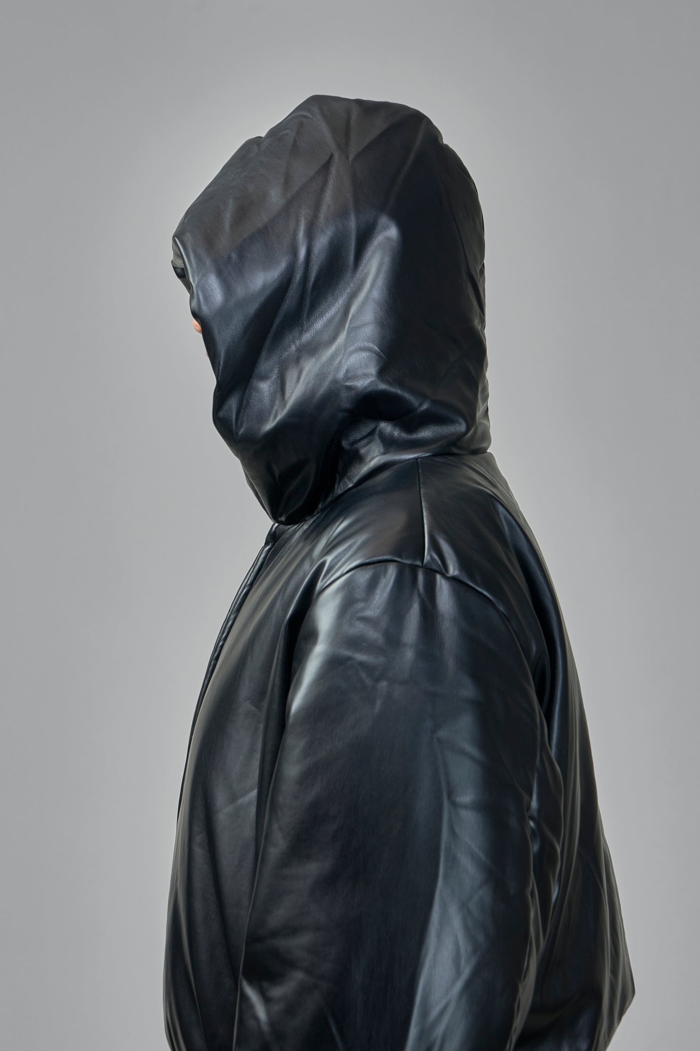 Hooded Faux Leather Jacket