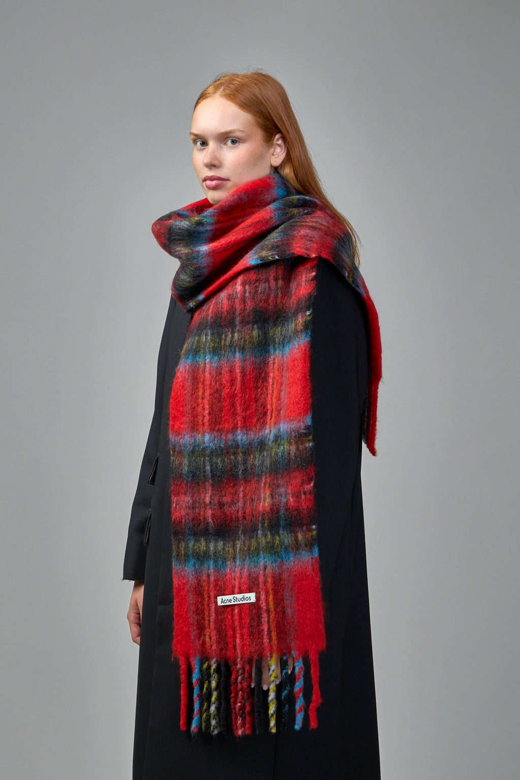 Mohair Check Scarf