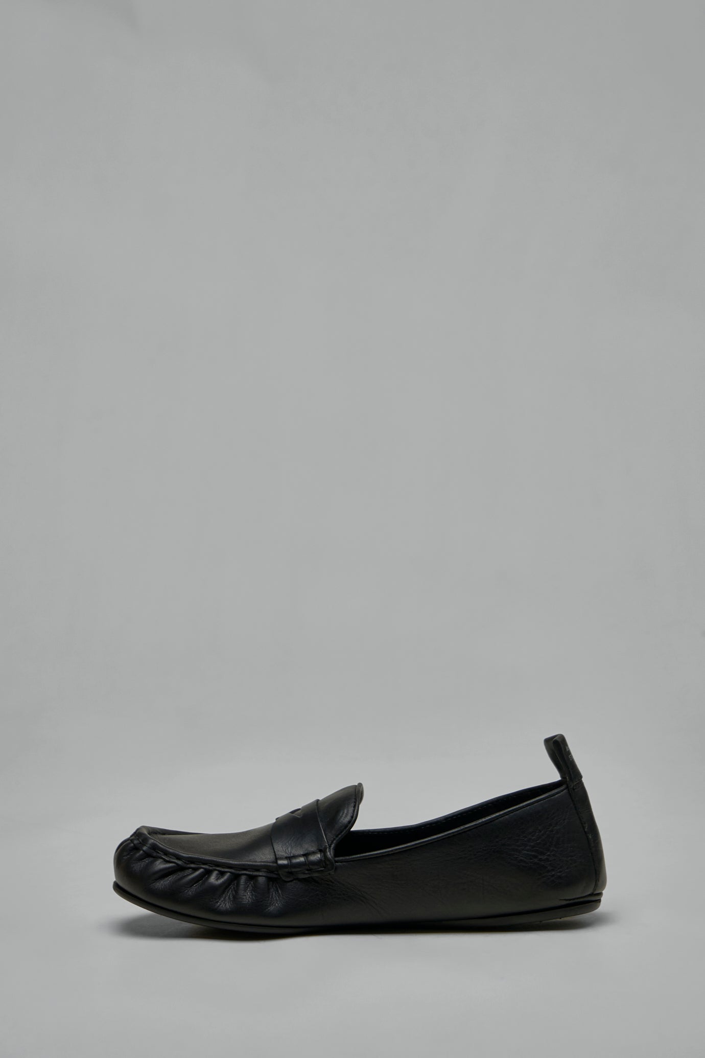 Leather Loafers with Saddle Strap