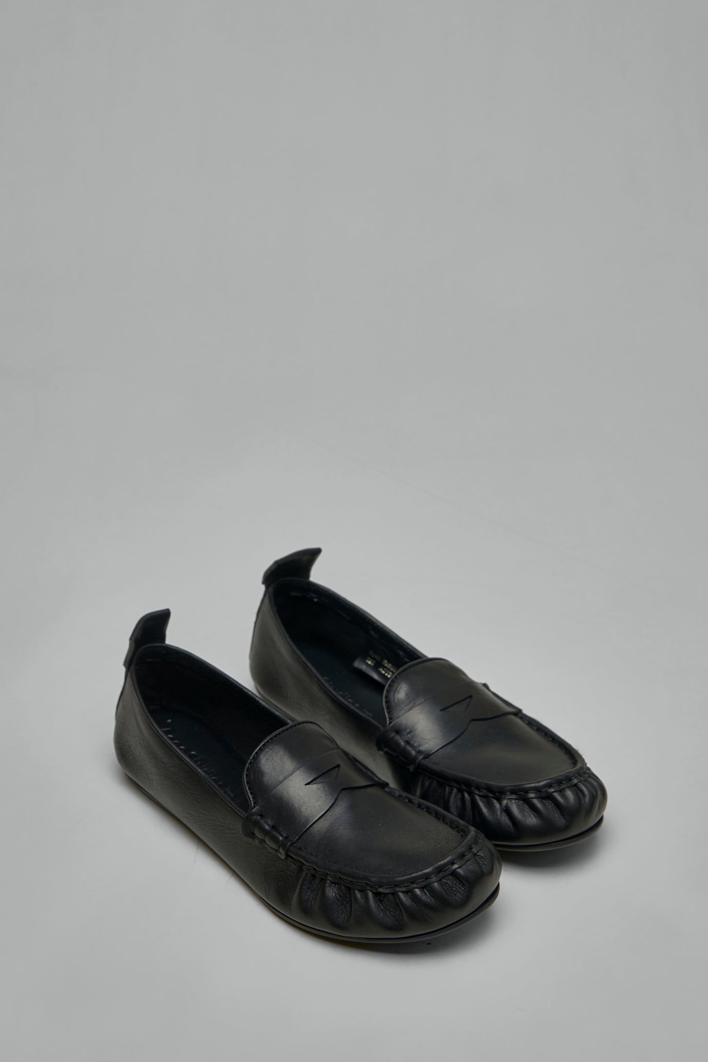 Leather Loafers with Saddle Strap