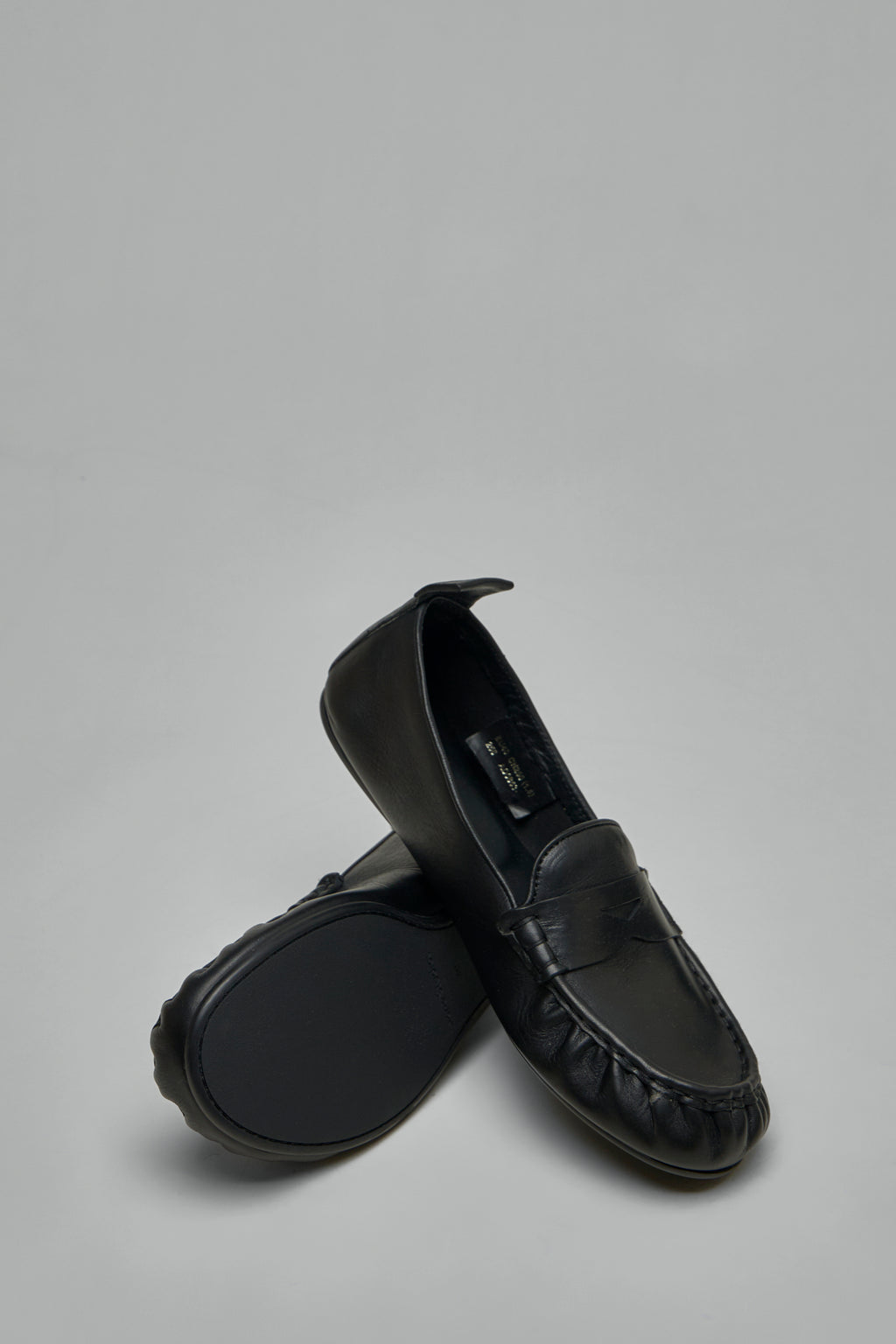 Leather Loafers with Saddle Strap
