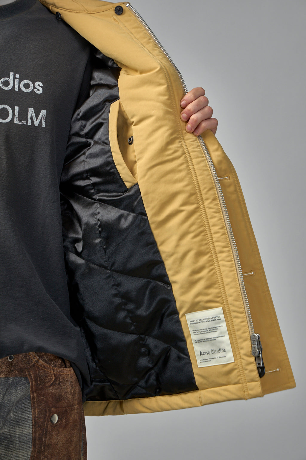 Nylon Jacket Shearling Collar