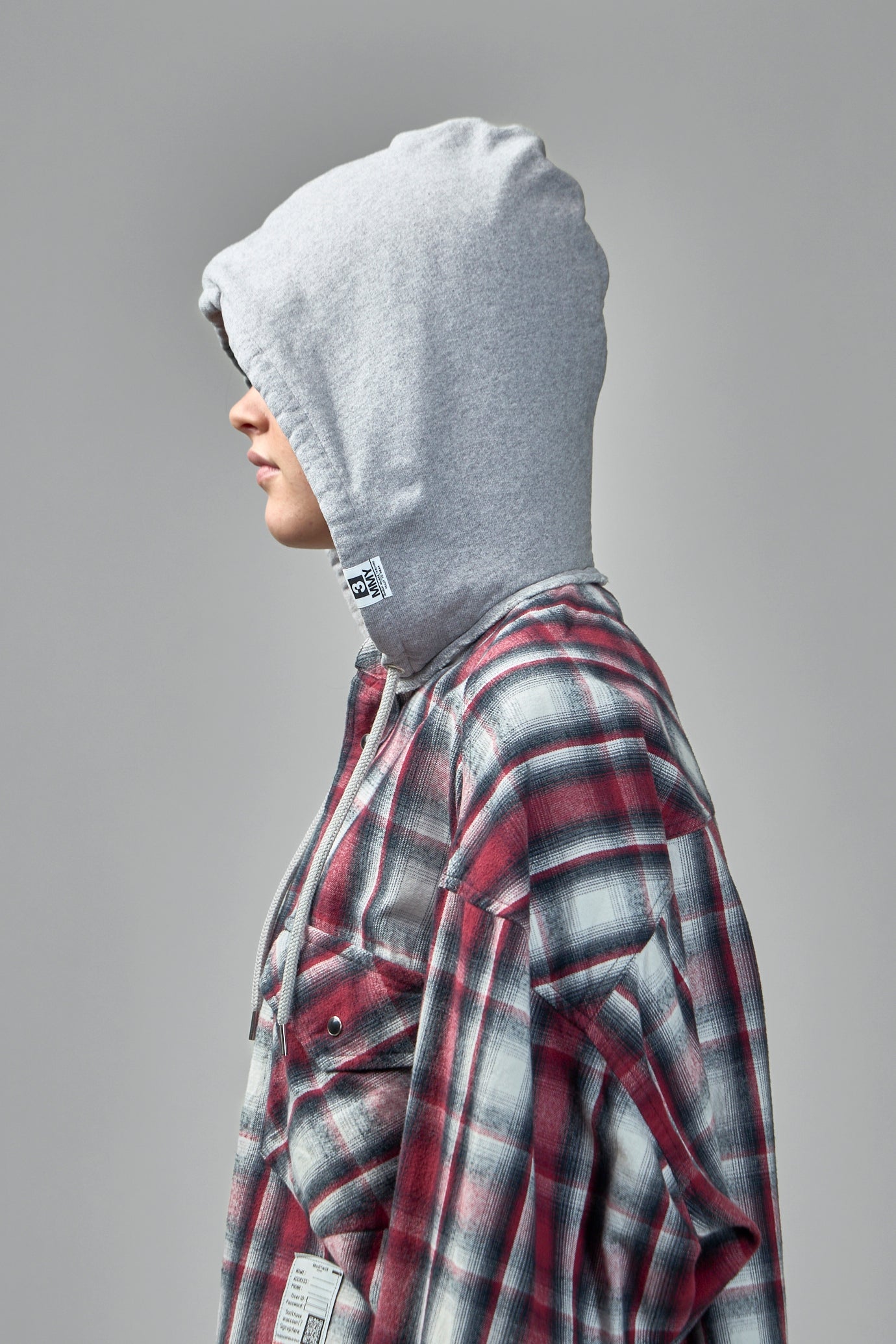 Hoodie Combine Checkered Shirt