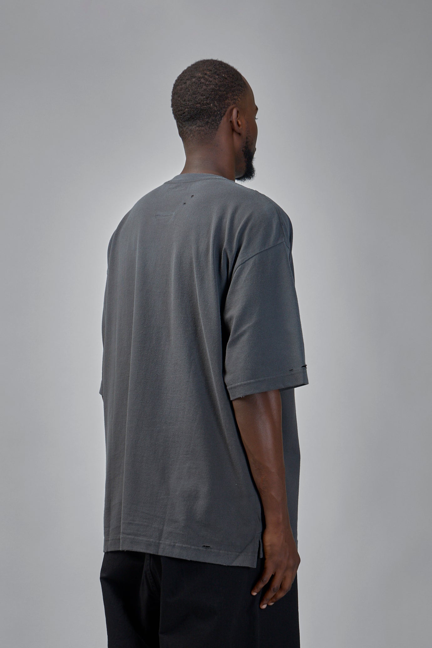 Cat Printed Embellished Distressed T-Shirt