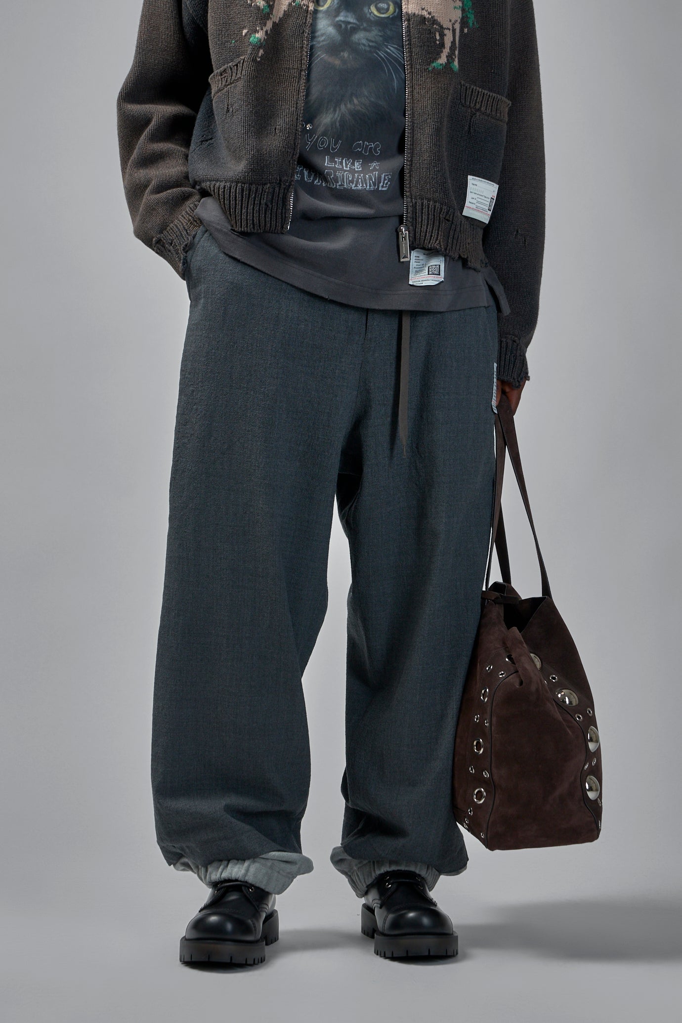 Mix Layered Wool Pants