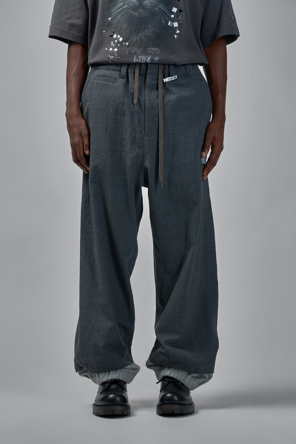 Mix Layered Wool Pants