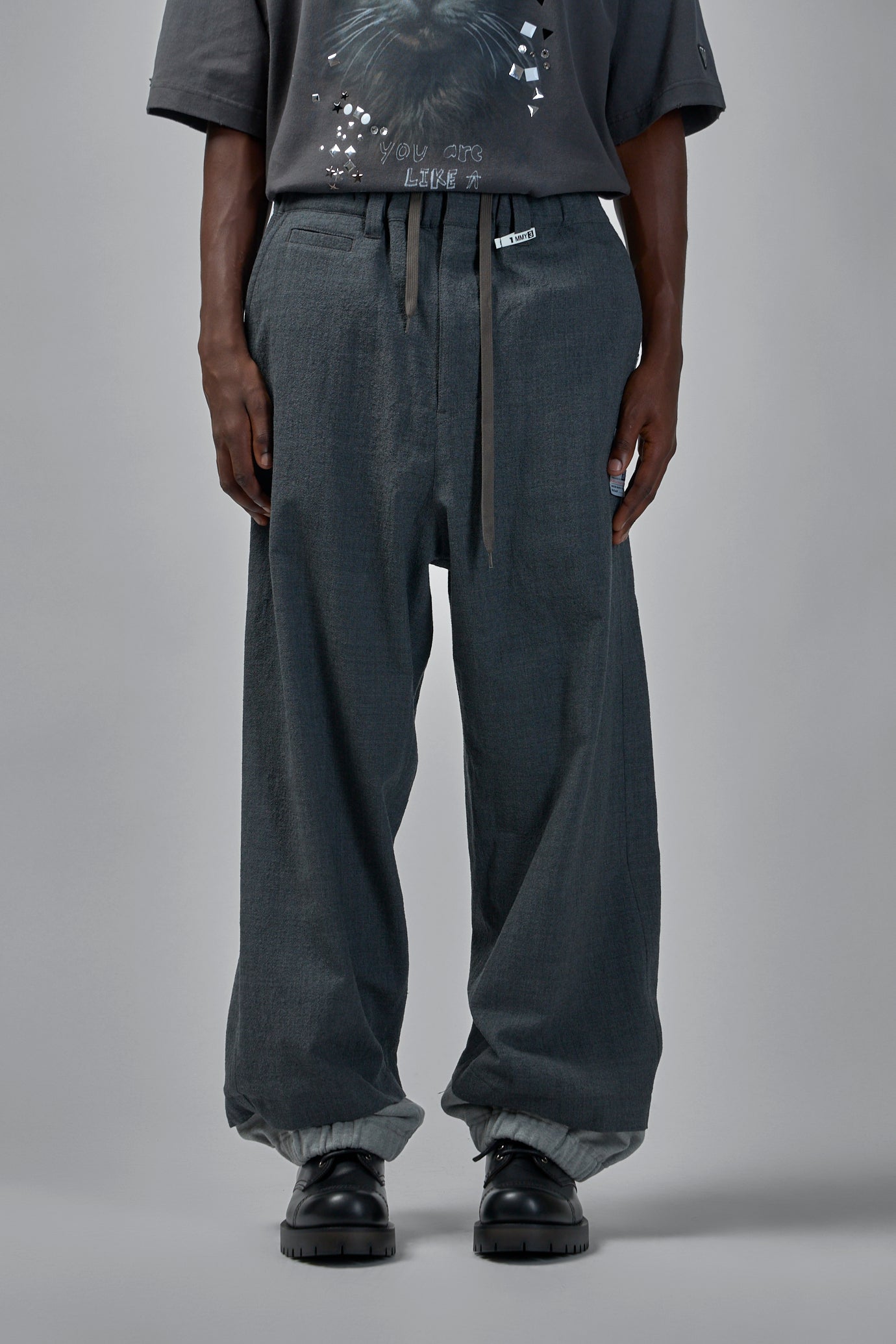 Mix Layered Wool Pants