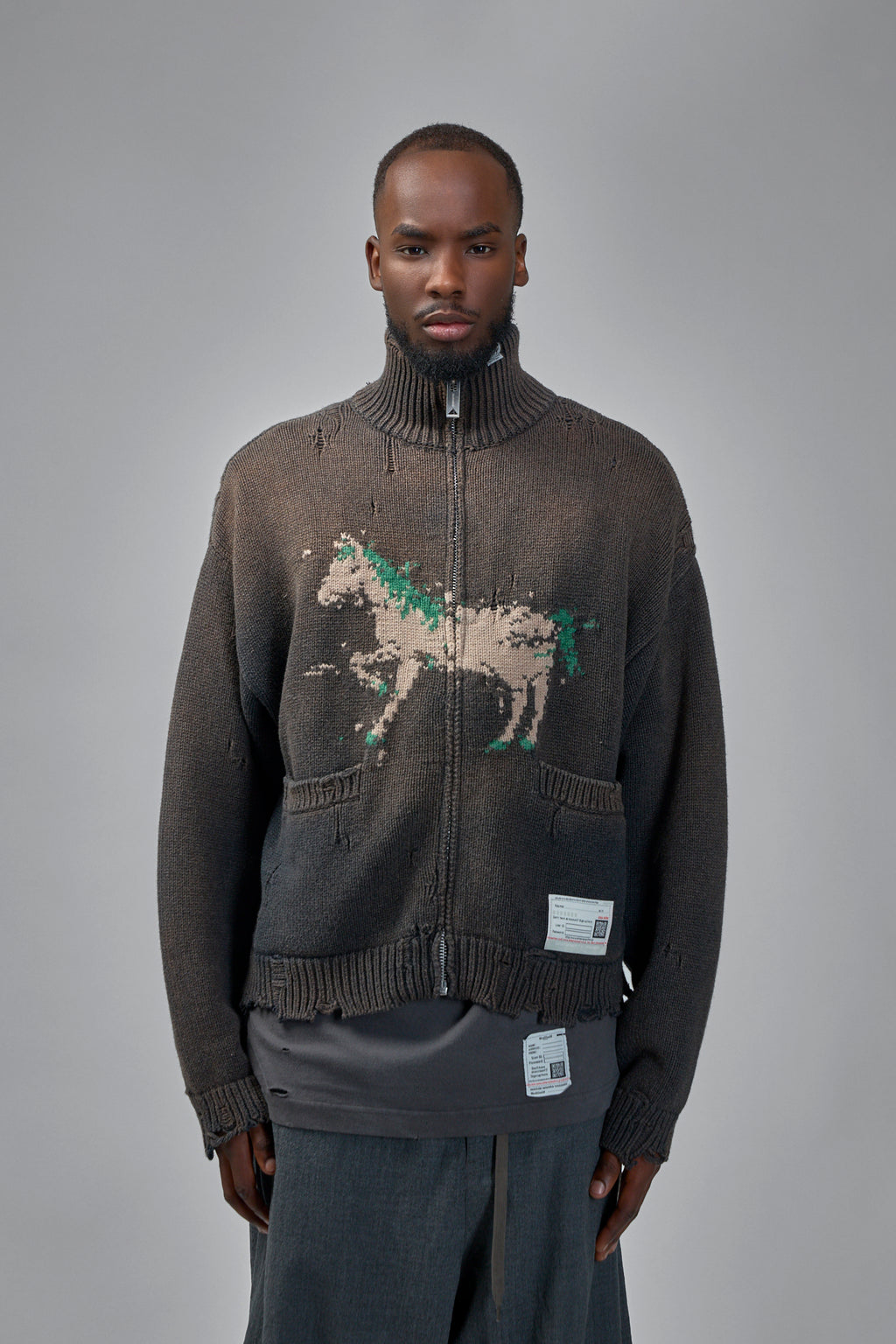 Horse Jacquard Knit Cardigan