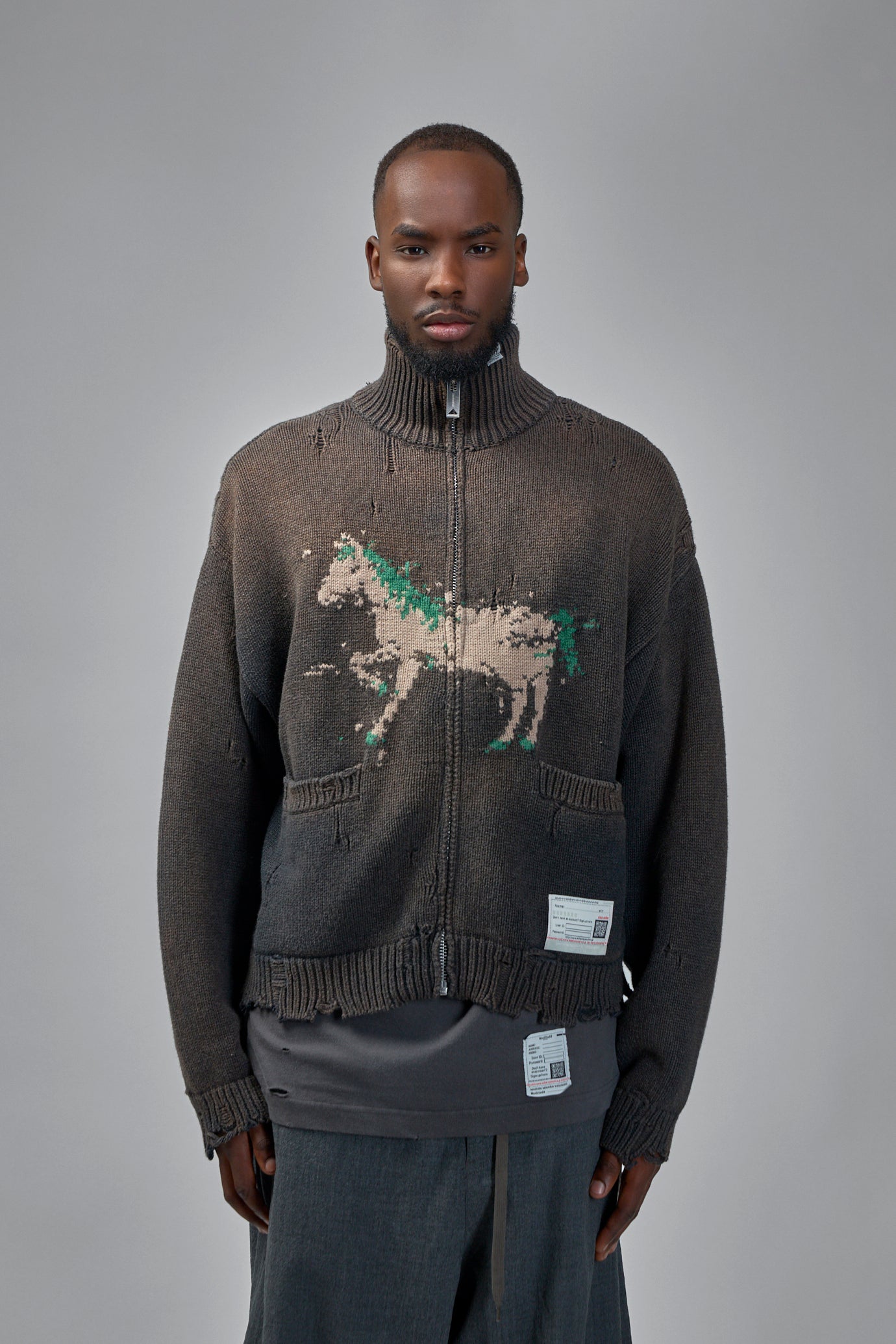 Horse Jacquard Knit Cardigan