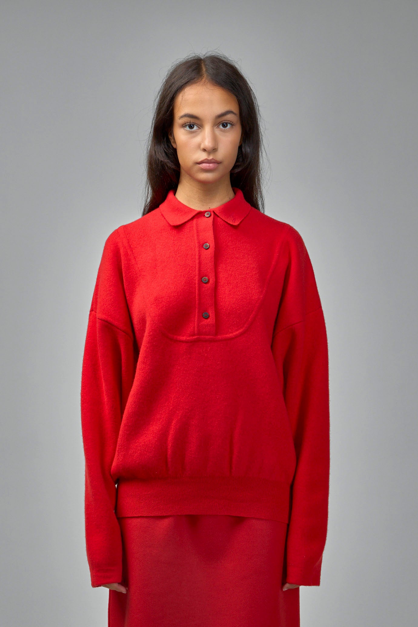Pallone Vareuse-Style Knit Polo Sweater