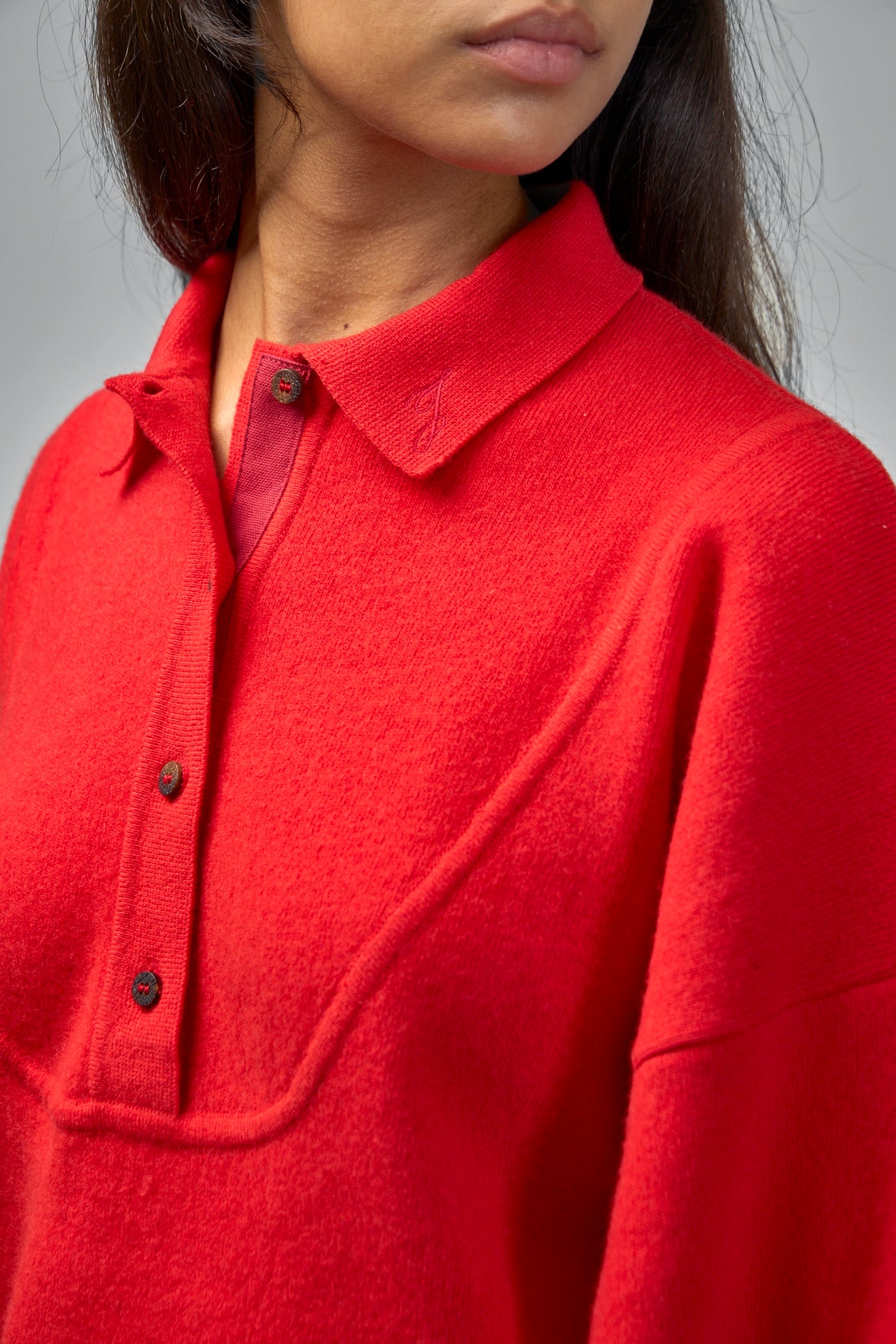 Pallone Vareuse-Style Knit Polo Sweater