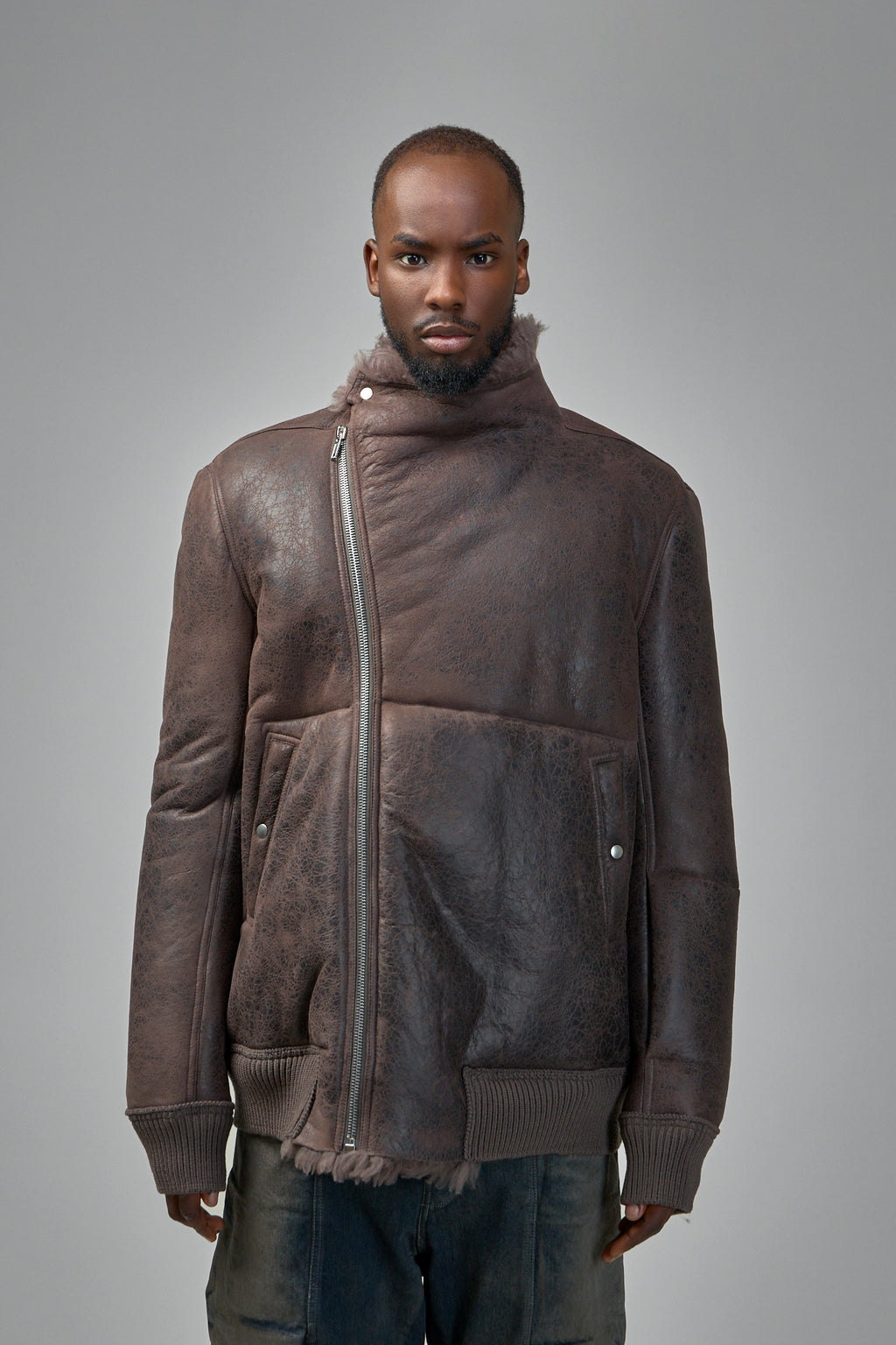 Hollywood Flight Shearling Real Fur Bomber Jacket