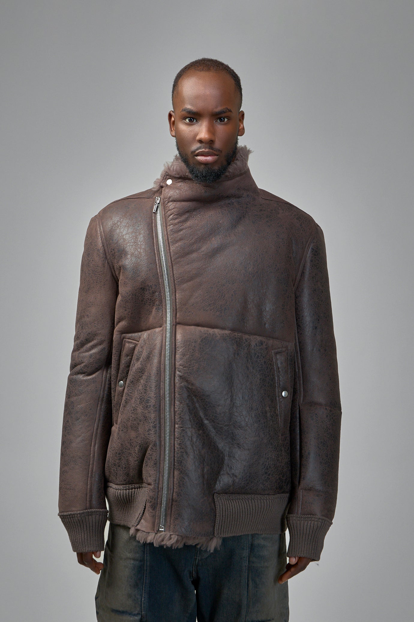 Hollywood Flight Shearling Real Fur Bomber Jacket