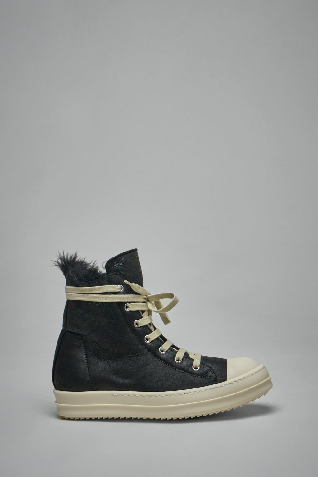 High Top Zebra Shearling Ramones Sneakers