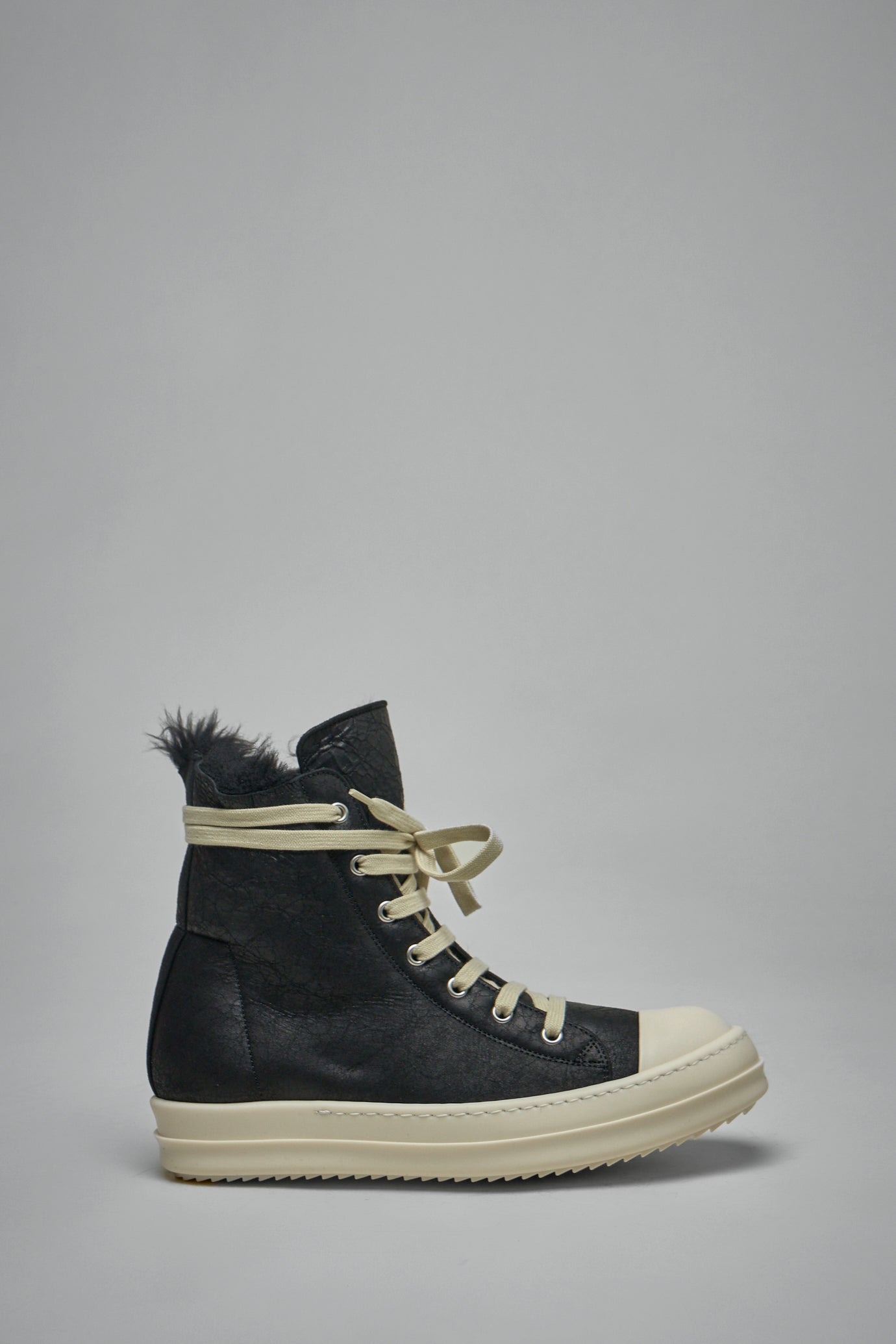 High Top Zebra Shearling Ramones Sneakers