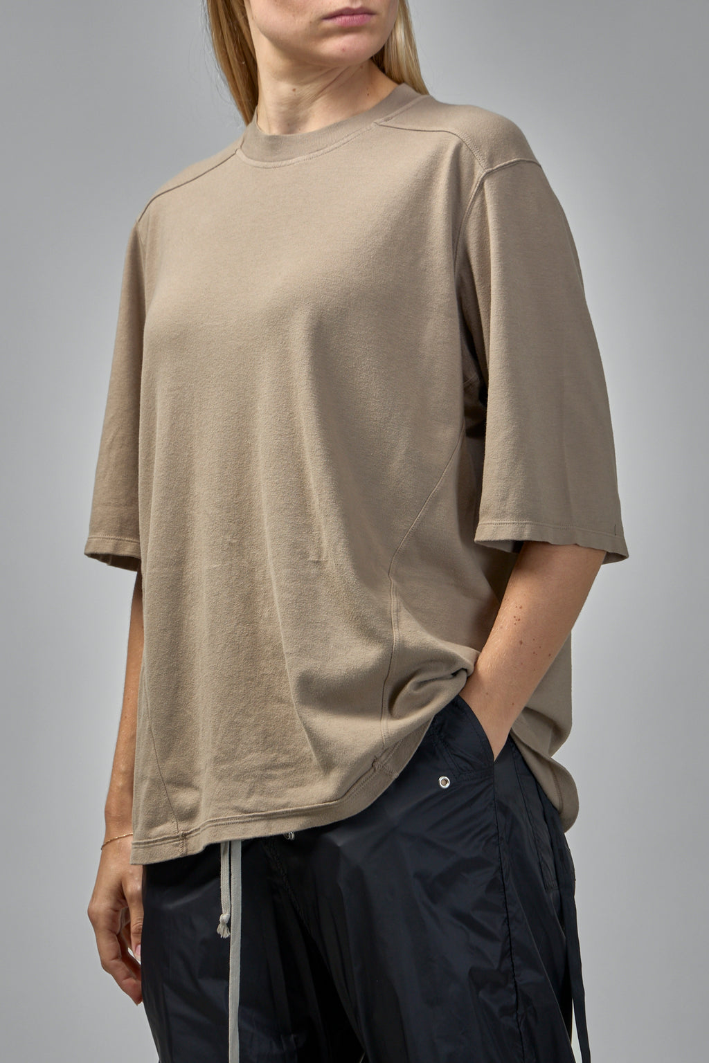 Short-Sleeve Draped-Hem Top