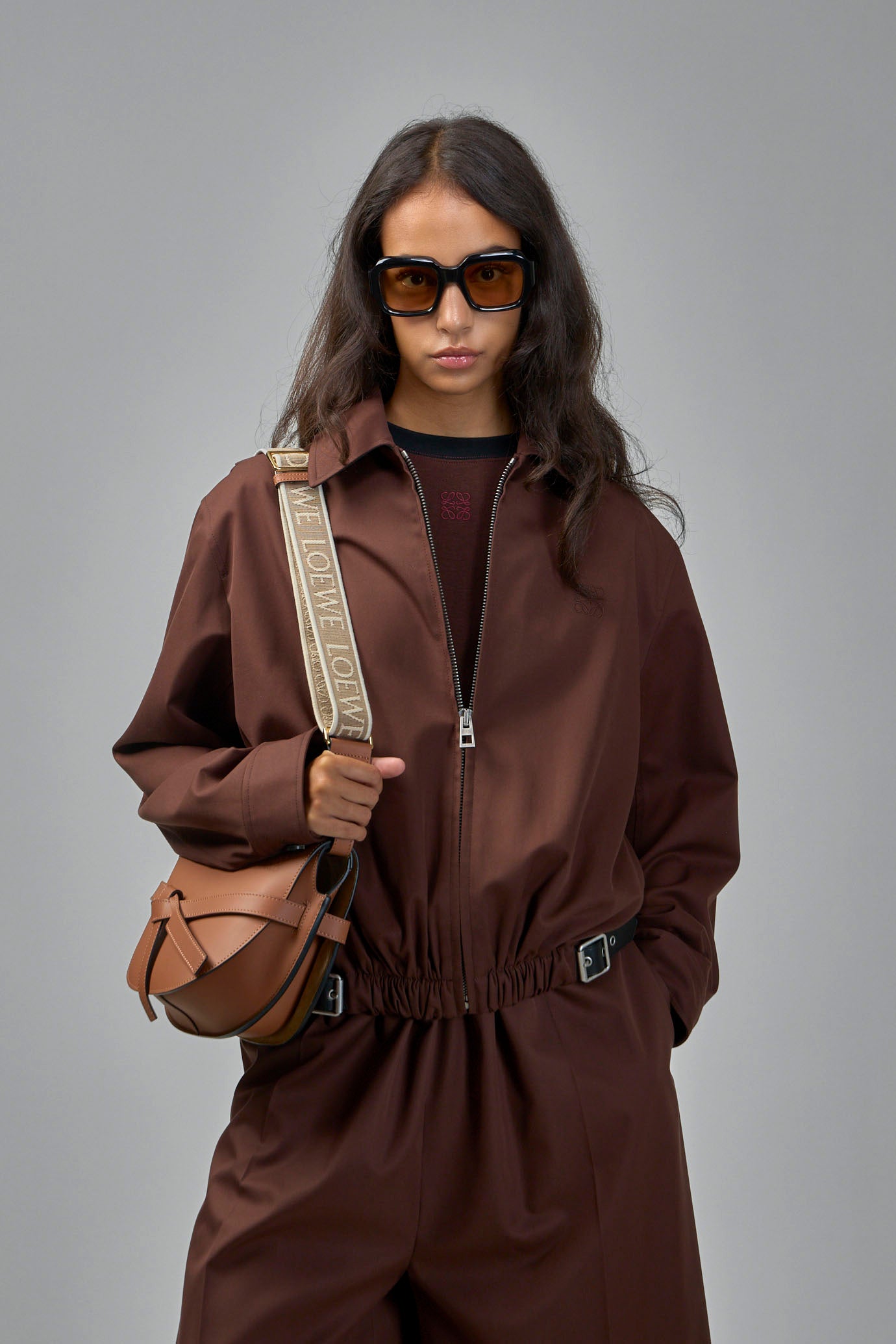 Gathered Front Belted Jacket