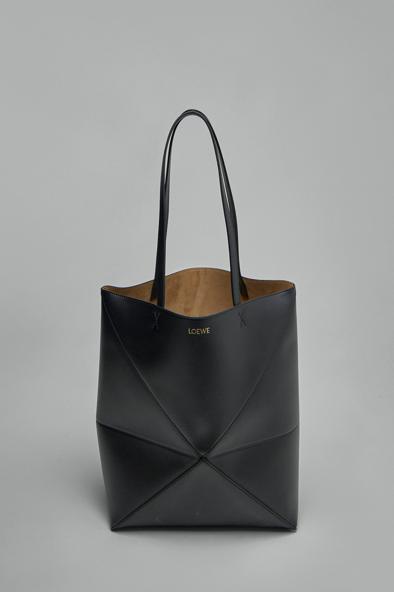Puzzle Fold Tote Medium Tasche in Schwarz